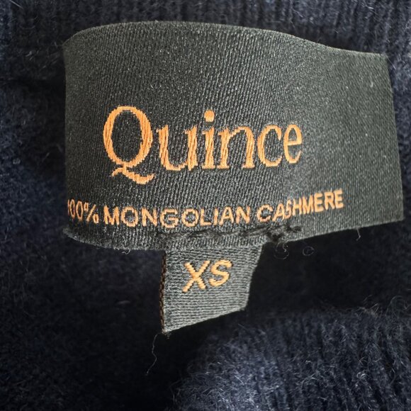 Quince Navy Cashmere Pants Straight Leg XS Pockets Drawstring Lounge - Picture 3 of 14